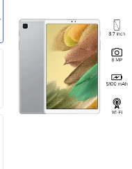Galaxy Tab A7 Lite 8.7 Inch Wi-Fi 3GB RAM 32GB Silver - Middle East Version